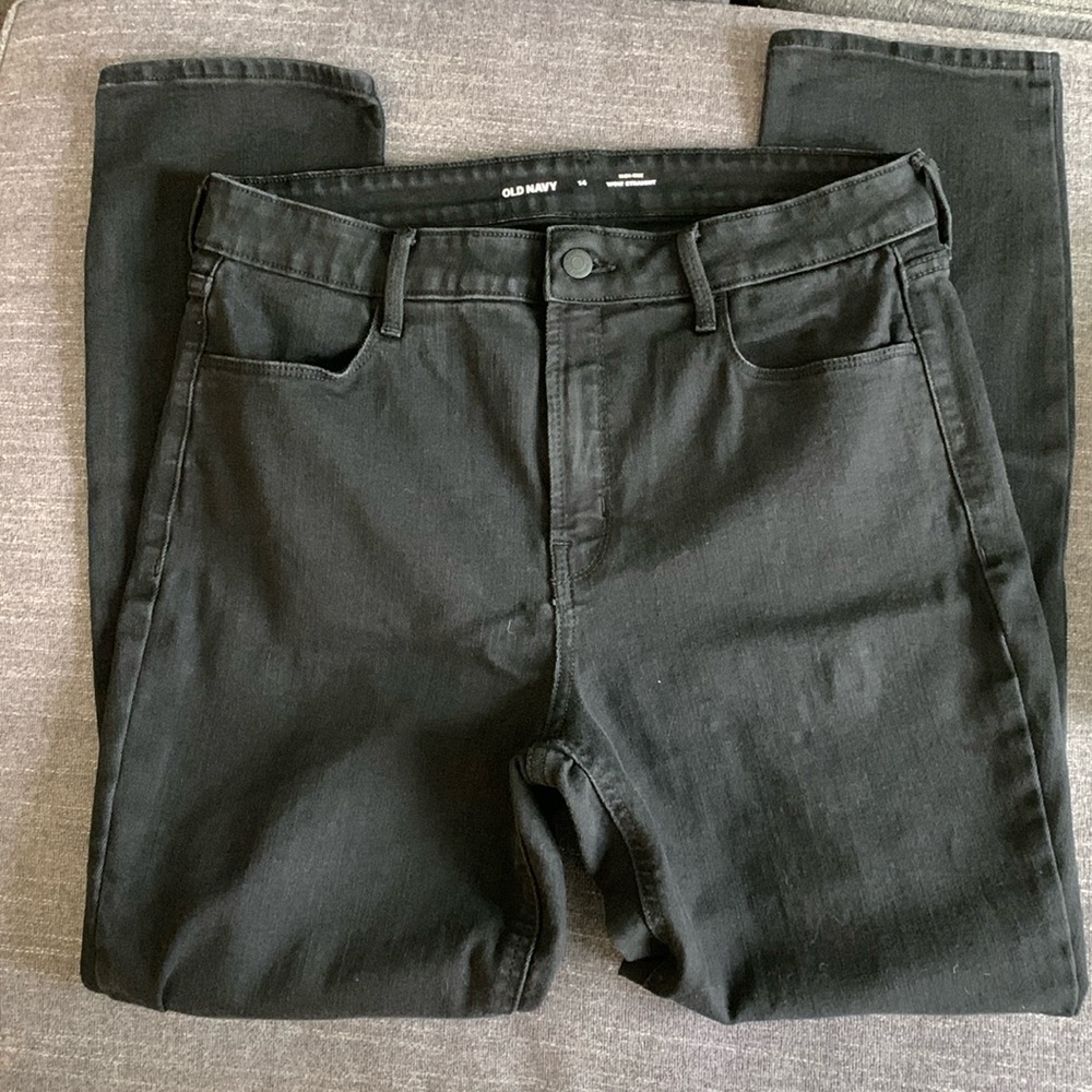 Old Navy Black High-Rise Wow Straight Jeans